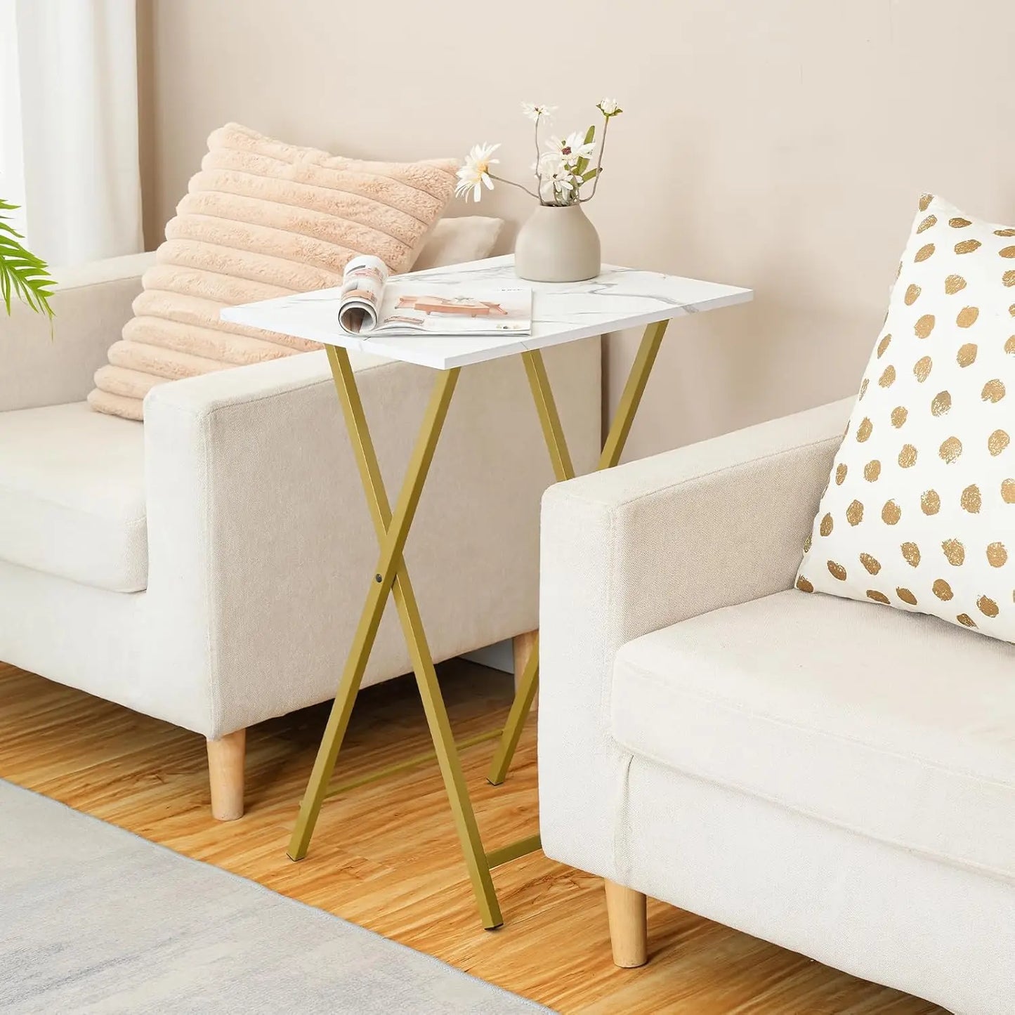 Set (2) Folding TV Tray Tables, Couch and Chairside Table