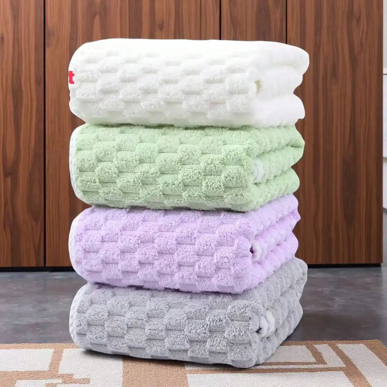 4pk Waffle Ultra Soft Microfiber Bath Towels - Super Absorbent