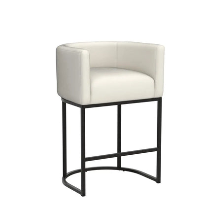 Set (2) 27" Modern Counter Stools w/Backrest and Arms, Black Frames