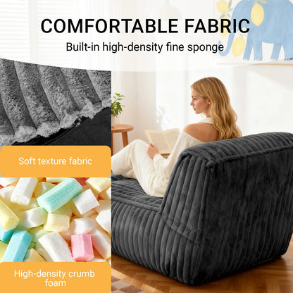 Modular Chaise Lounge, Premium Breathable Corduroy (63"L x 31"W x 26"H)