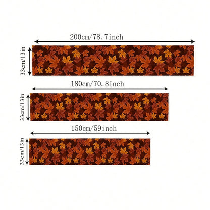 3 sizes, Fall Thanksgiving Maple Leaf Linen Table Runner