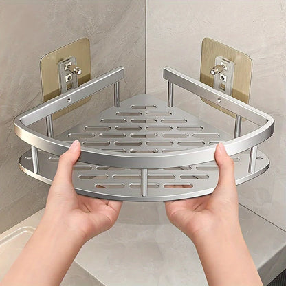 Tension Corner Mounted Shower Caddy, Stainless, No Drill