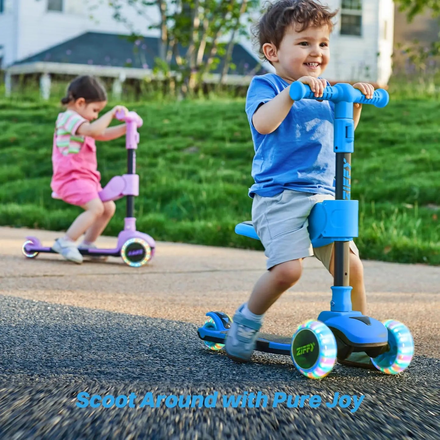 2 in 1 Toddler 3 Wheel Scooter, Adjustable Handlebars