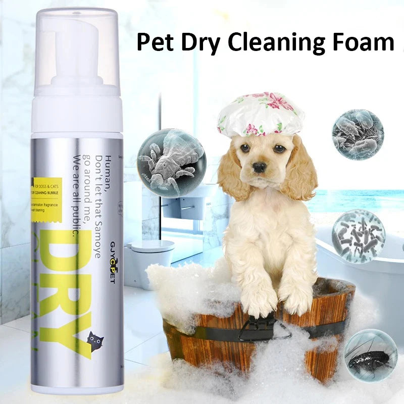200ML Pet Dry Cleaning Foam Without Rinse Dog Cat Puppy Shower Gel