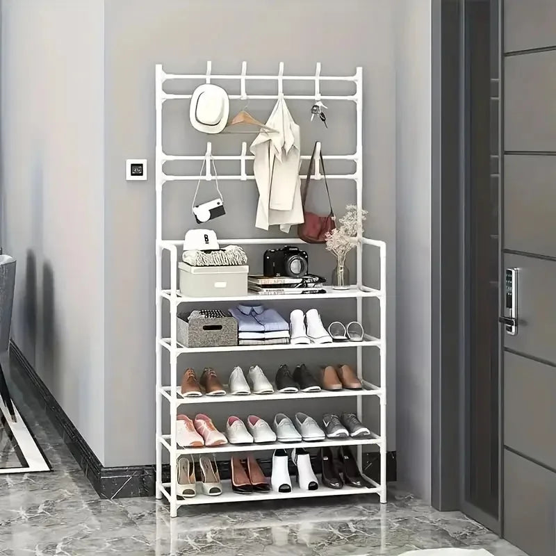 5 Layers Integrated Shoe & Coat Rack, Space Saving Multi-Layer