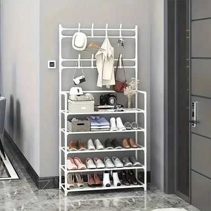 5 Layers Integrated Shoe & Coat Rack, Space Saving Multi-Layer