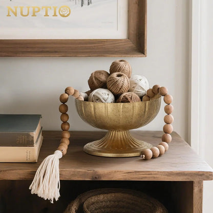Gold Compote Vase for Centerpiece: 8.5" Distressed Brass Urn, 2-8-10pc Sets