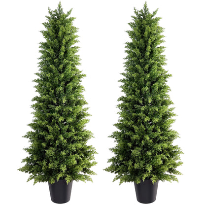 2'-3'-4'-5' Artificial Tall Cypresses Tree, 2pcs