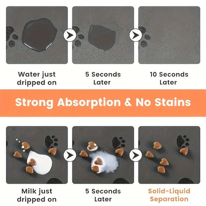Waterproof Rubber Backing Quick Dry Pet Feeding Mat