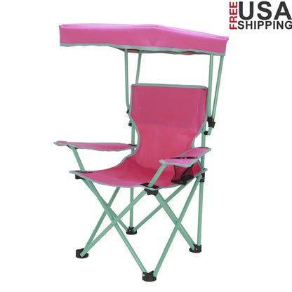 Kids Outdoor Chair w/Canopy, Adjustable Sunshade, 125lb Capacity