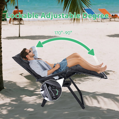 Folding Zero Gravity Recliner, Patio Lounge Chair