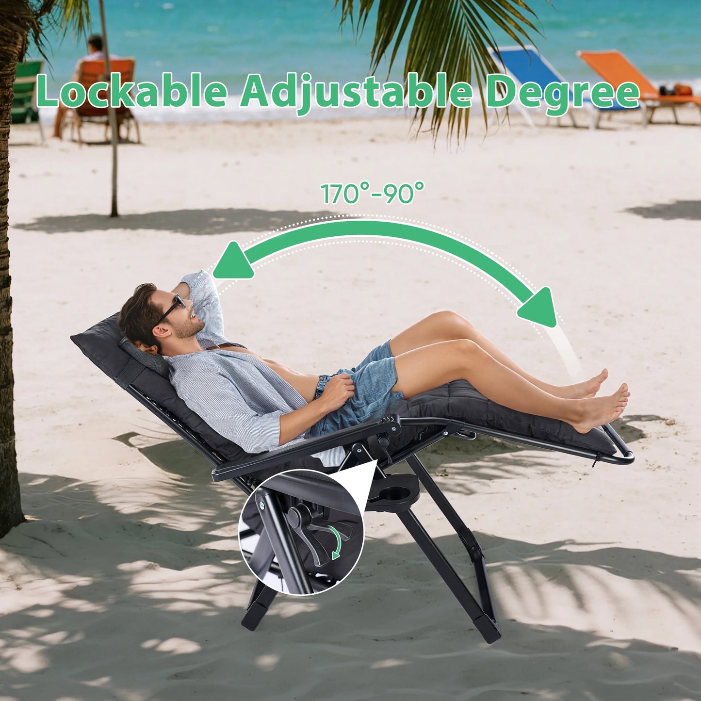Folding Zero Gravity Recliner, Patio Lounge Chair