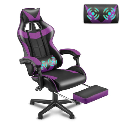 Ergonomic Adjustable Gaming Chair w/Footrest, Headrest, Lumbar Support