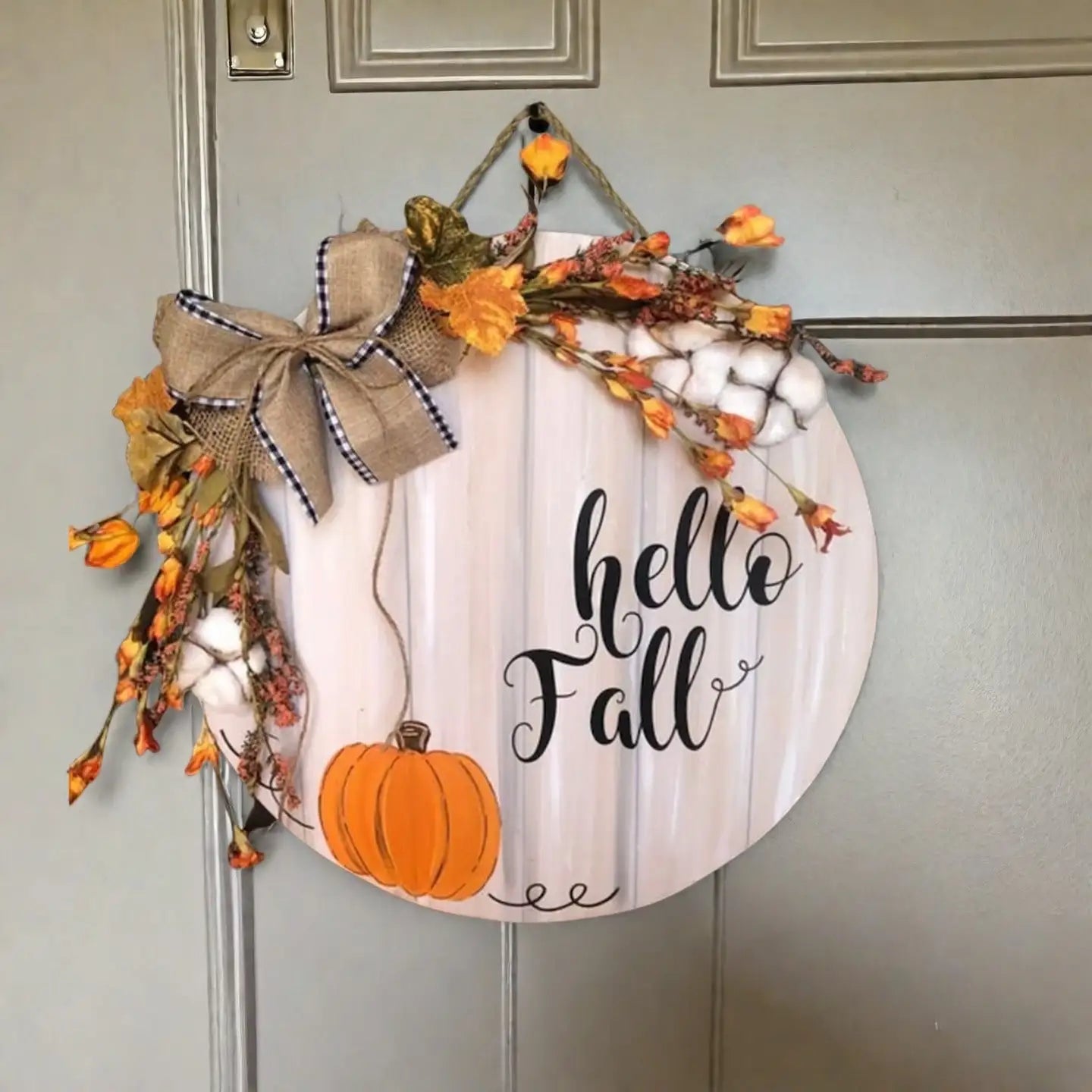 Fall Door Hanger, Pumpkin Door Hanger, Hello Fall, Fall Porch Decor