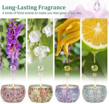 Aromatherapy Soy Wax Candles Set, Up to 90 Hours