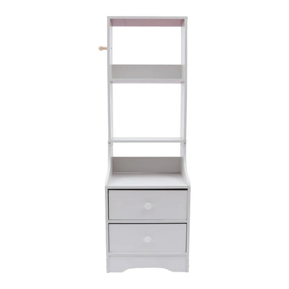 Modern Space-Saving Tall Nightstand w/Storage Shelf