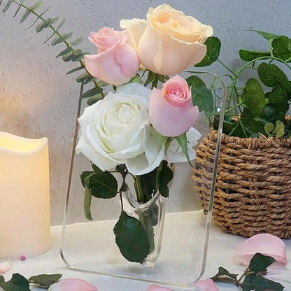 Clear Acrylic Vase for Flowers, Modern Art Vase
