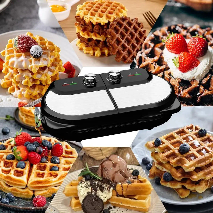 6 Inch, Belgian Waffle Maker for Breakfast and Snacks