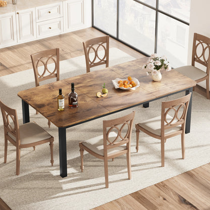78" Rectangular Dining Table for 6-8 People, Chairs not included