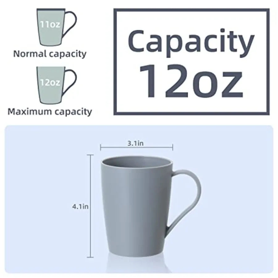 6 Unbreakable 12-Ounce Unbreakable Coffee Mugs