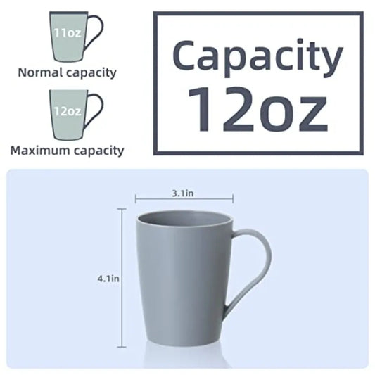 6 Unbreakable 12-Ounce Unbreakable Coffee Mugs