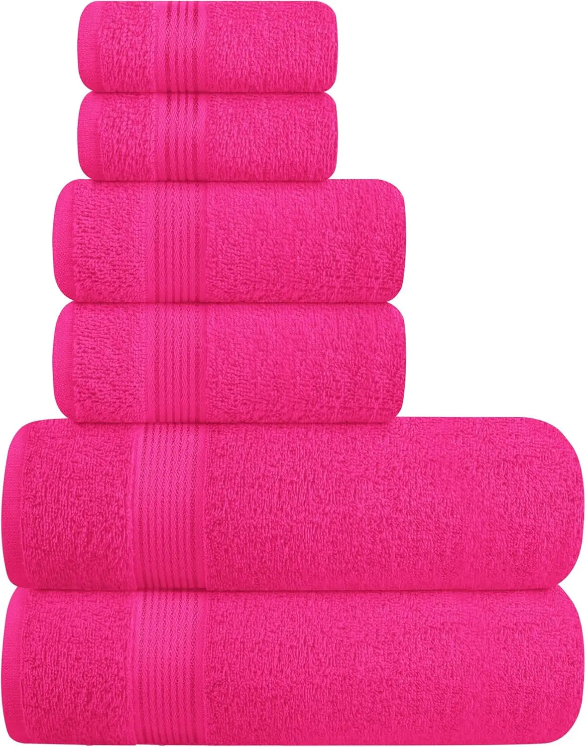 Ultra Soft 6-Pack Cotton Towel Set: 2 Bath, 2 Hand, 2 Wash Cloths