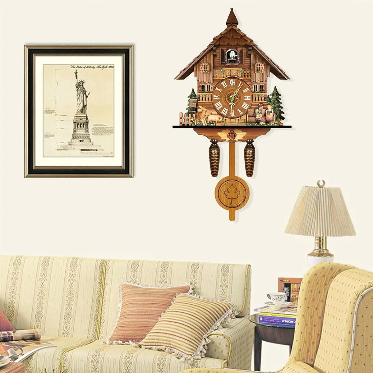 Cuckoo Wall Clock Traditional Northern European Design,