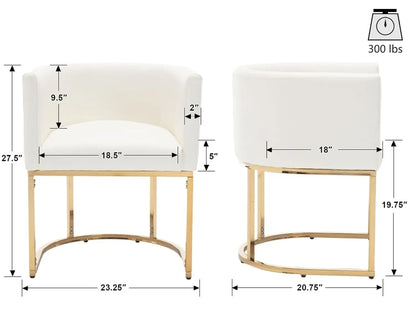 Faux Leather Upholstered Dining Chair, Barrel Back