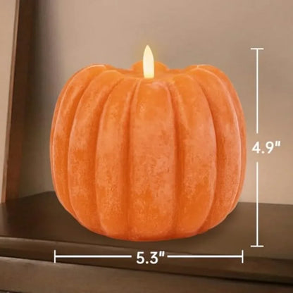 Flickering Flameless Wax Pumpkin LED Candle w/ Timer Remote Control