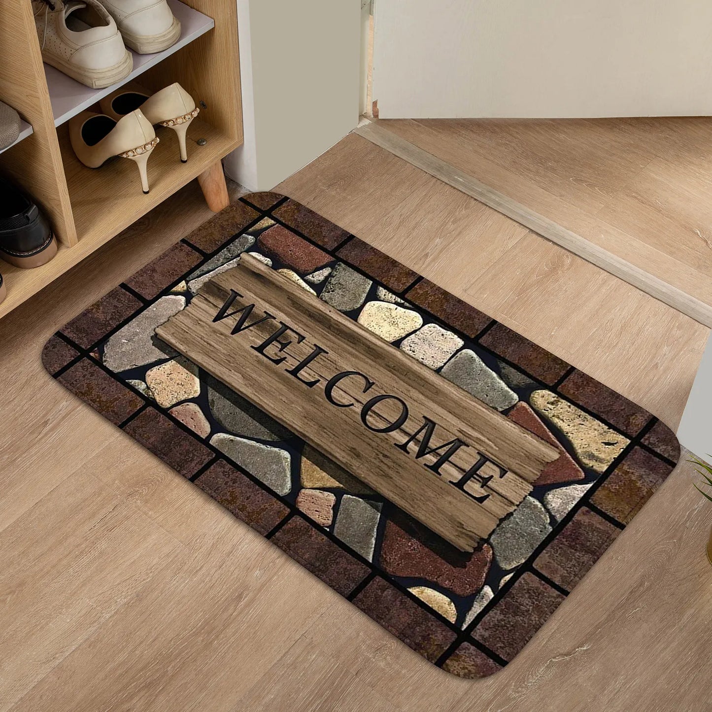 1pc Small Graphic Welcome Mat, Anti-Slip