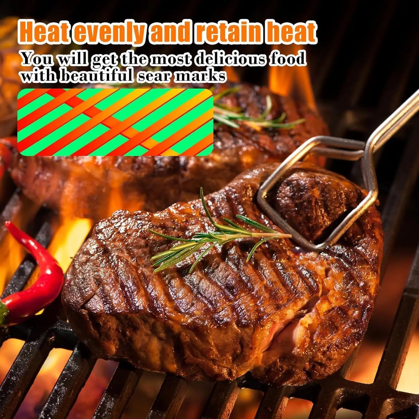 Reversible Cast Iron Grill Griddle & Grate Set for 300 Series Grills
