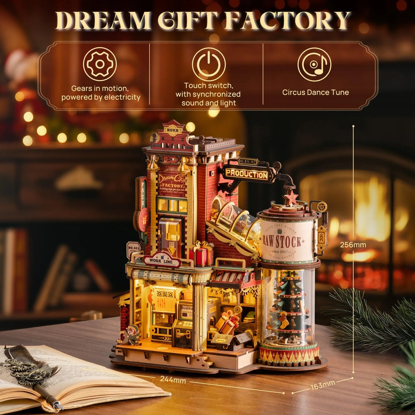 Robo-Time Dream Gift Factory, 3D Wooden Puzzle, Light and Music