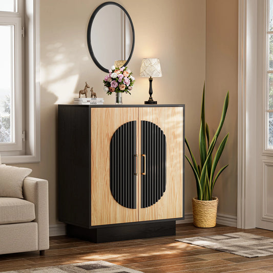 Modular Credenza Fluted Buffet Cabinet with Storage