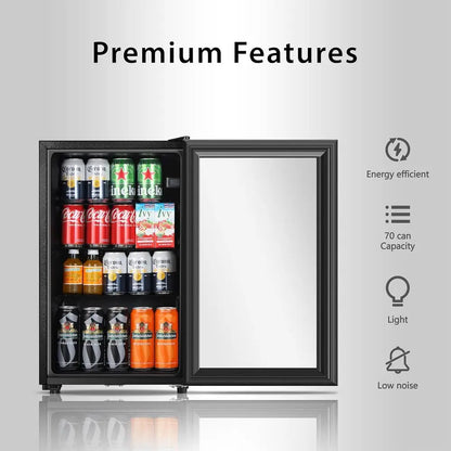 2.3 cu. ft. Mini Glass Door Beverage Cooler w/Adjustable Shelves