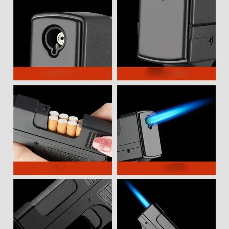 Windproof, Portable Torch Lighter, Pistol Shaped