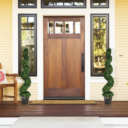 2pk, 4FT Artificial Spiral Boxwood Topiary Tree Indoor/Outdoor