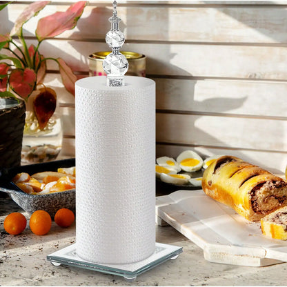 Crystal Bling Silver Paper Towel Roll Holder