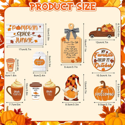 15pc Fall Tiered Tray Decor Set