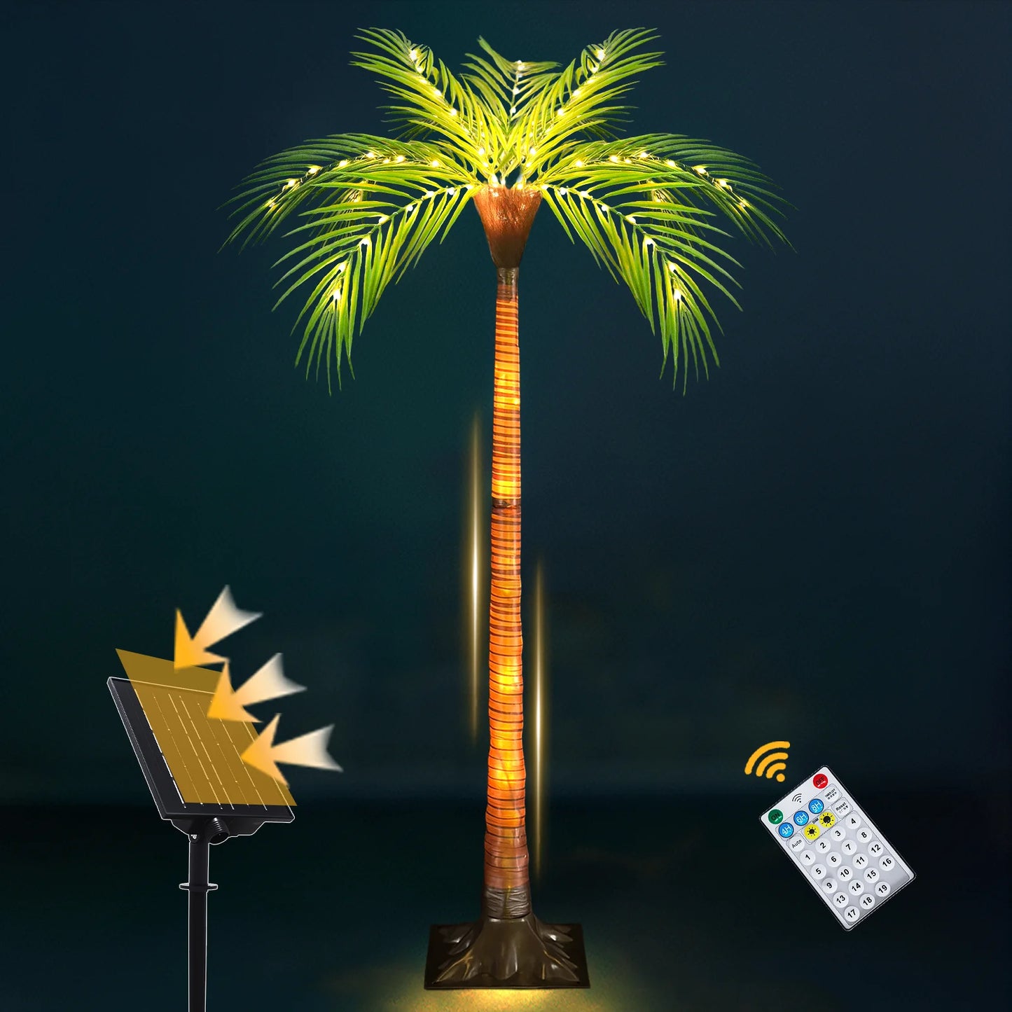1pc 4.6ft Decorative Solar Powered Palm Tree, LED