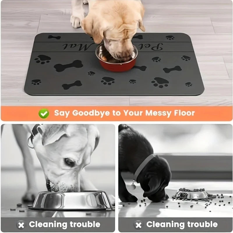 Waterproof Rubber Backing Quick Dry Pet Feeding Mat