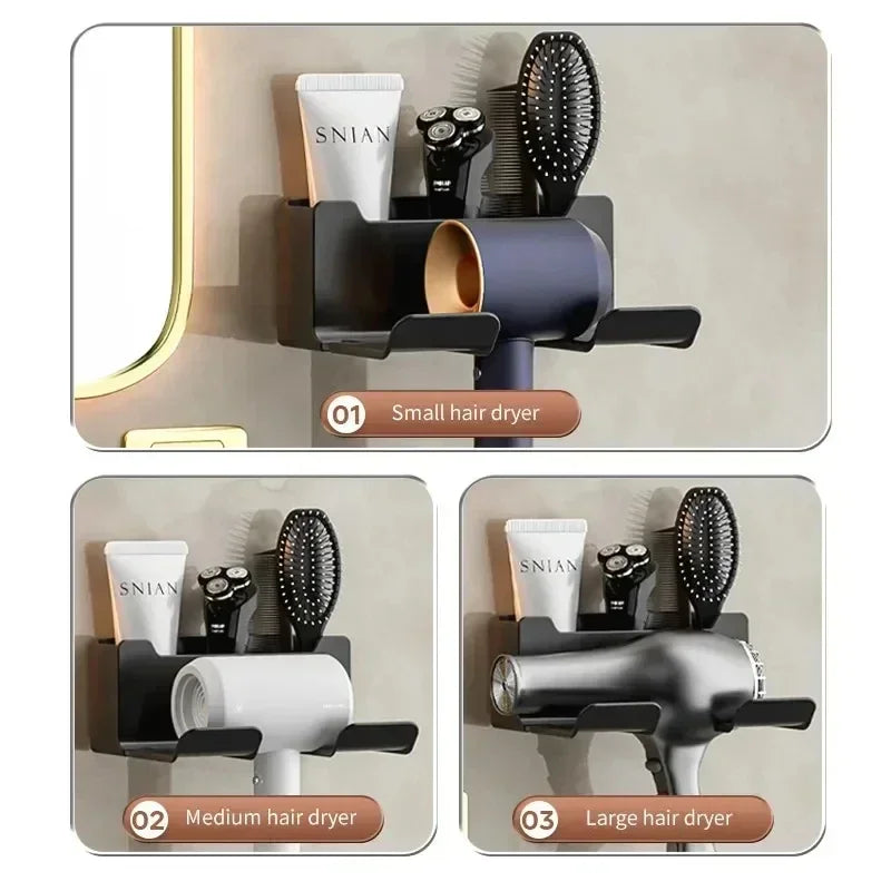 Wall Mount Hair Dryer Organizer, Holder, Suction Cup