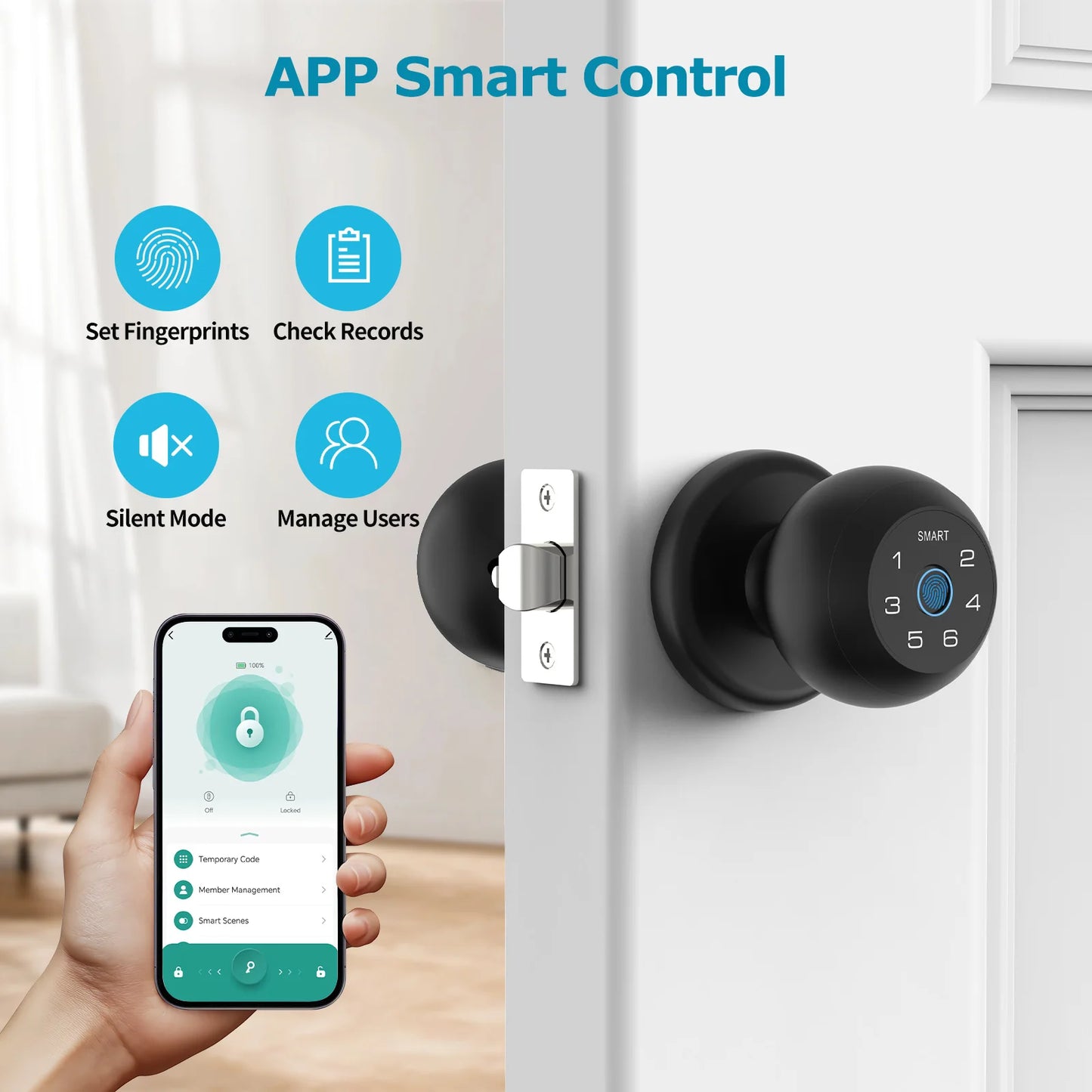 Electronic Touchscreen Smart Lock, Fingerprint