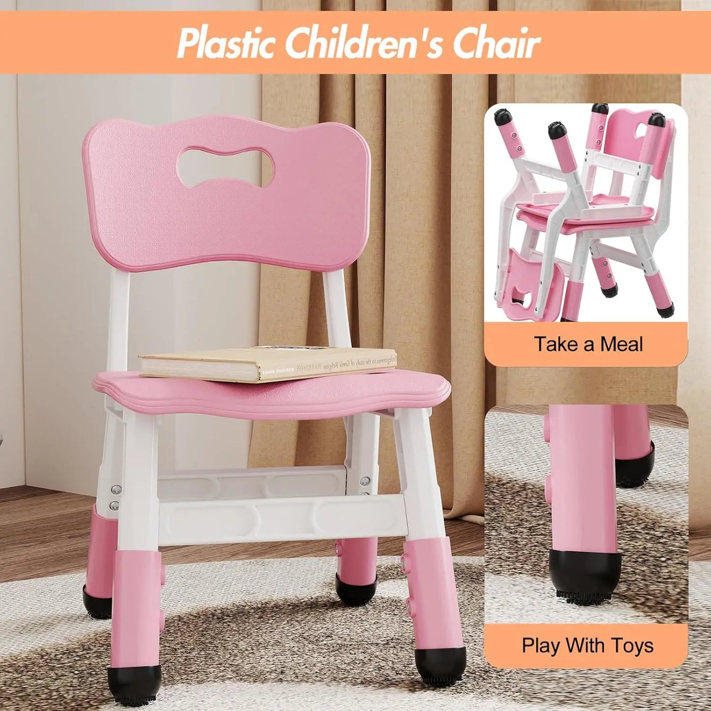 2-Pack Adjustable Kids Chairs, Indoor/Outdoor