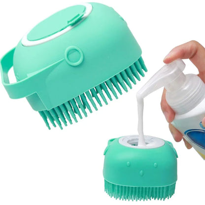 Pet Grooming Scrubber Brus for Bathing Short Hair, Soft Silicone Rubber