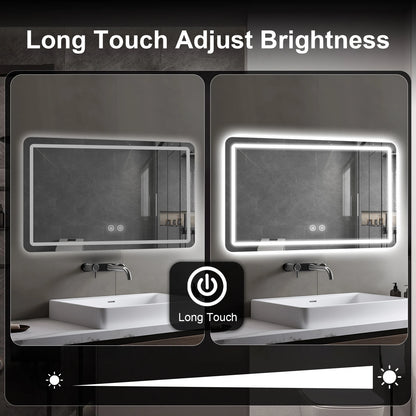 Fogless 36"x24"LED Bathroom Vanity Mirrors w/Backlit Lights