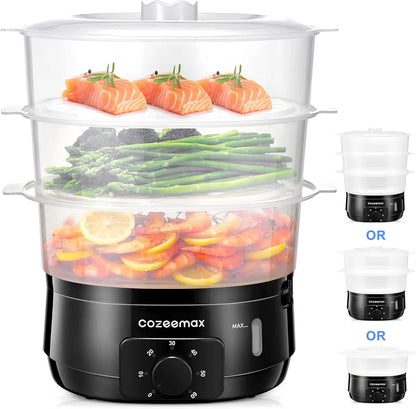 Multi-food 13.7QT Electric Food Steamer, 60-Min Timer