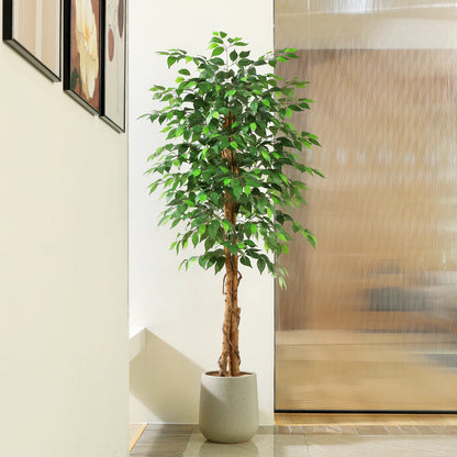 Artificial Silk Ficus Trees with Natural Curved Trunks