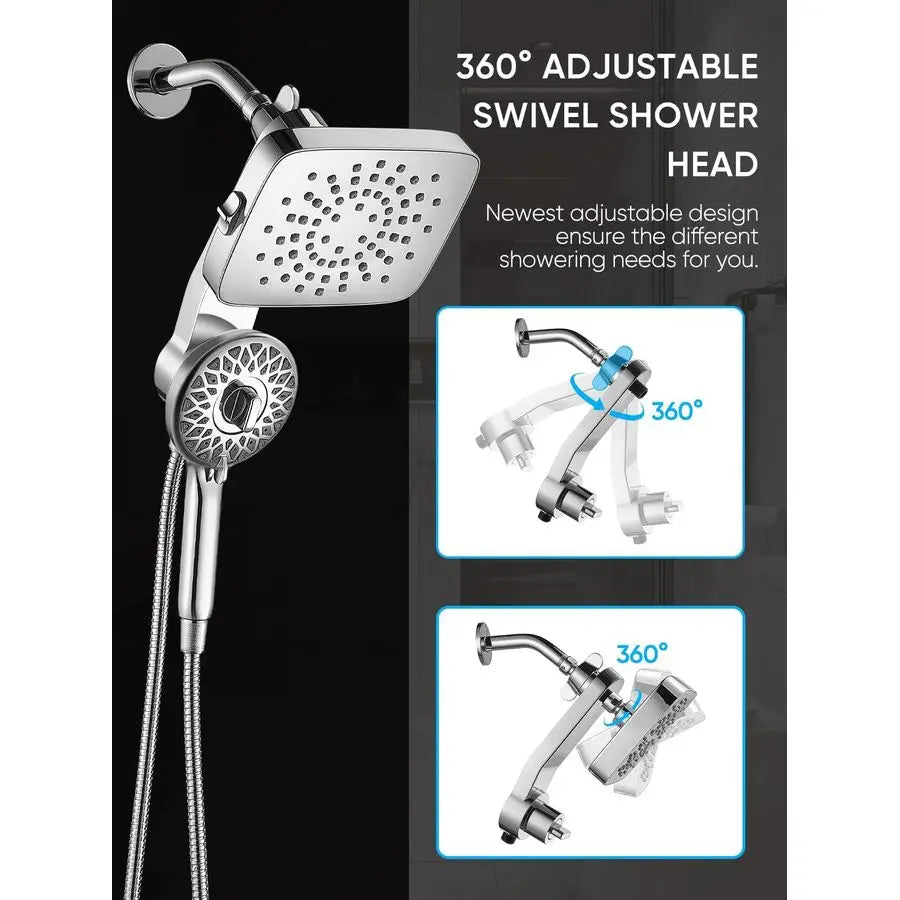 High Pressure Rain Shower Combo w/Handheld, 2 Modes