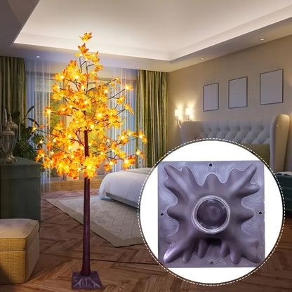 1pc 72" Artificial Autumn Glowing Maple Tree - Orange LED DIY Branches, USB Powered