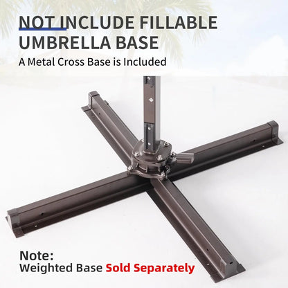 10'x13' Cantilever Patio Umbrella w/Led Lights, Heavy Duty